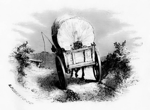 wagon b&w illustration